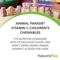 Thumbnail for NaturesPlus Animal Parade Vitamin C Children's Chewable - Natural Orange Juice Flavor - 90 Animal-Shaped Tablets, Pack of 2 - Vegan, Vegetarian, Gluten Free - 90 Total Servings
