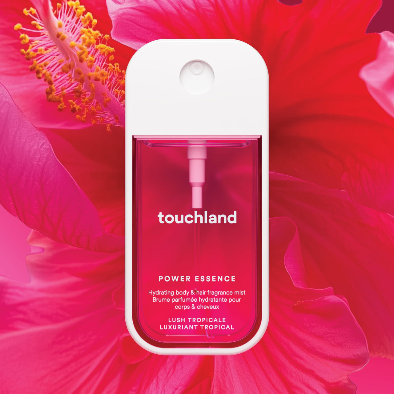 Touchland Hydrating Body & Hair Fragrance Mist, Lush Tropicale, 2 FL. OZ. Travel Size Body Spray