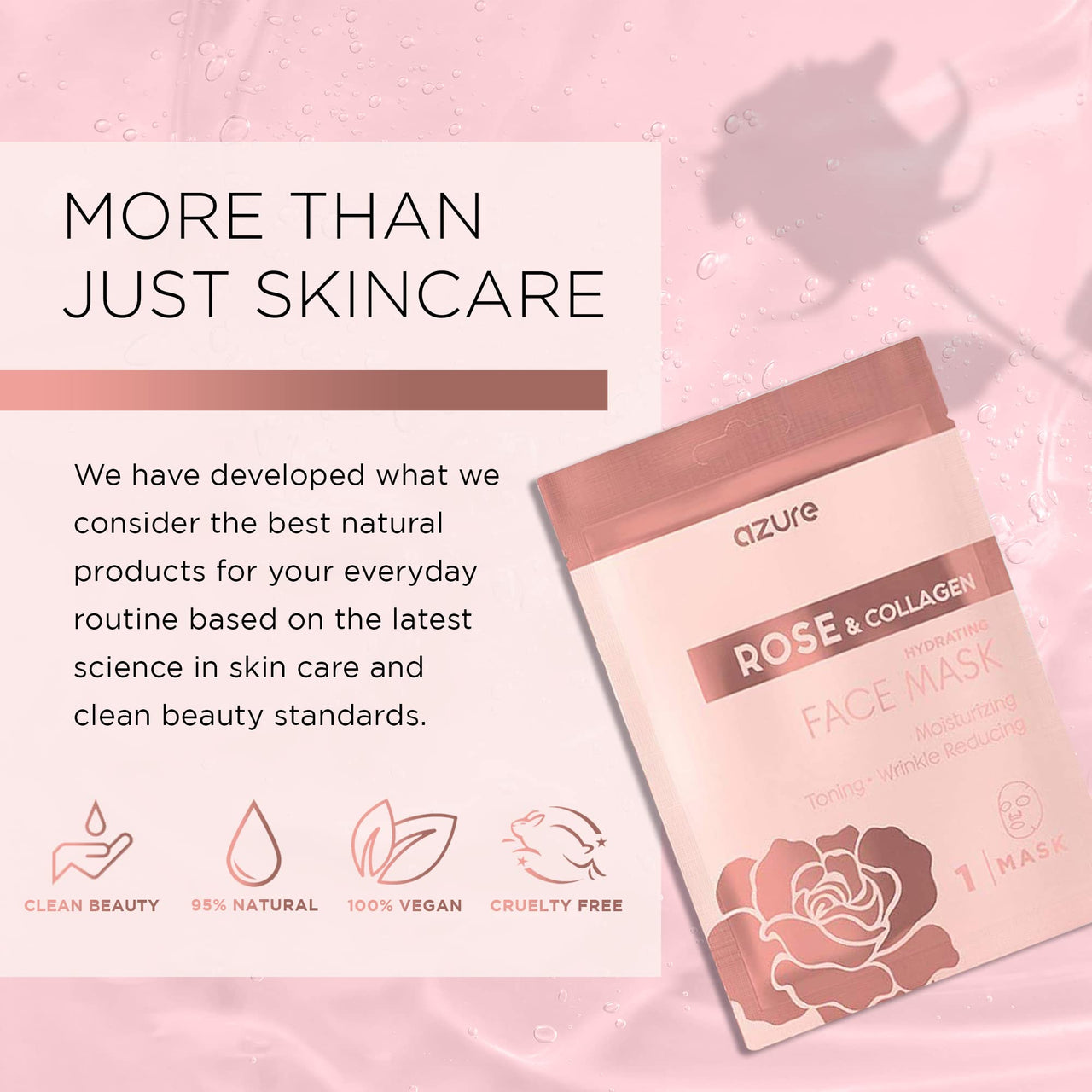 Azure Cosmetics Skin Treatment Mask - Deeply Hydrates, Tightens and Smooths Dry Skin, Softens Wrinkles and Fine Lines, Radiant and Glowing Skin