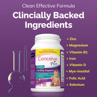 Thumbnail for CONCEIVE PLUS Women's Fertility Support: Conception Fertility Supplement for Her, Aids Hormonal Balance, Folic Acid, B1 B2 B3 B6 B12, Zinc, Biotin, Non-GMO, Vegan Prenatal Vitamin, 30 Days