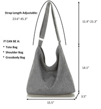 Thumbnail for Covelin Women's Large Canvas Shoulder Bag Hobo Tote Handbag Casual Purse Black