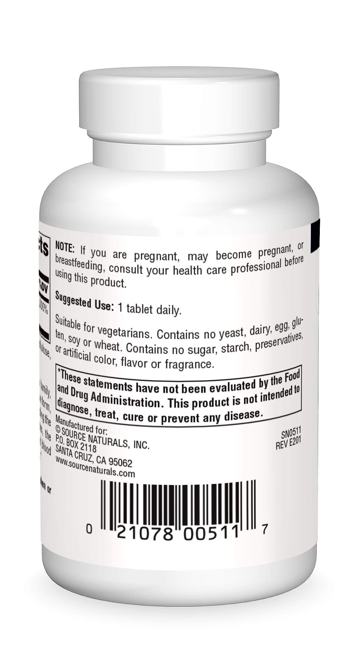 Source Naturals Pantothenic Acid 250 mg Vitamin B-5 Dietary Supplement - 100 Tablets