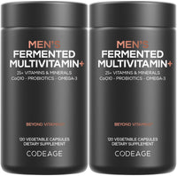 Thumbnail for Codeage Men’s Daily Multivitamin – 25+ Essential Vitamins & Minerals, Organic Whole Foods, Probiotics, Omega-3, Zinc, Vitamins A, B, C, D, E & K, 2 Pack