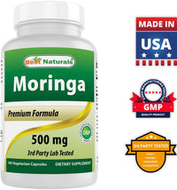 Thumbnail for Best Naturals Moringa 500 mg 180 Vegetarian Capsules
