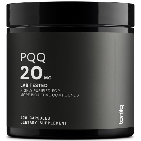 Toniiq 99%+ 20mg Supplement - Ultra High Purity PQQ 20mg Concentrated Formula - PQQ 20 mg 120 Capsules - Pyrroloquinoline Quinone Supplement - 1 Capsule Serving - Vegetarian Capsules