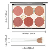 Thumbnail for KYDA 6 Colors Blush Palette, Matte and Shimmer Blush Palette, Smooth Blendable Powder, Multiuse Blusher Makeup with Contour Highlighter-Set A