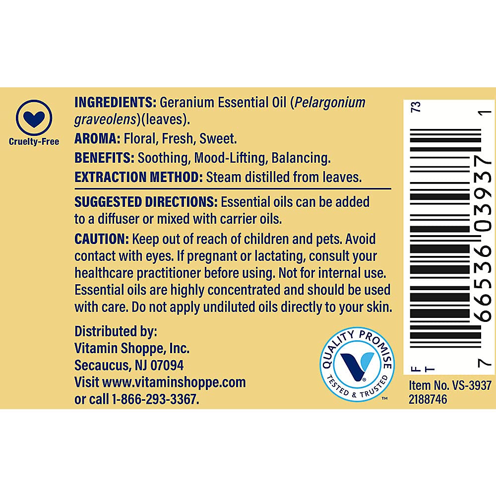 Geranium - 100% Pure Essential Oil - Soothing, Mood-Lifting, & Balancing Aromatherapy (1 fl. oz.)