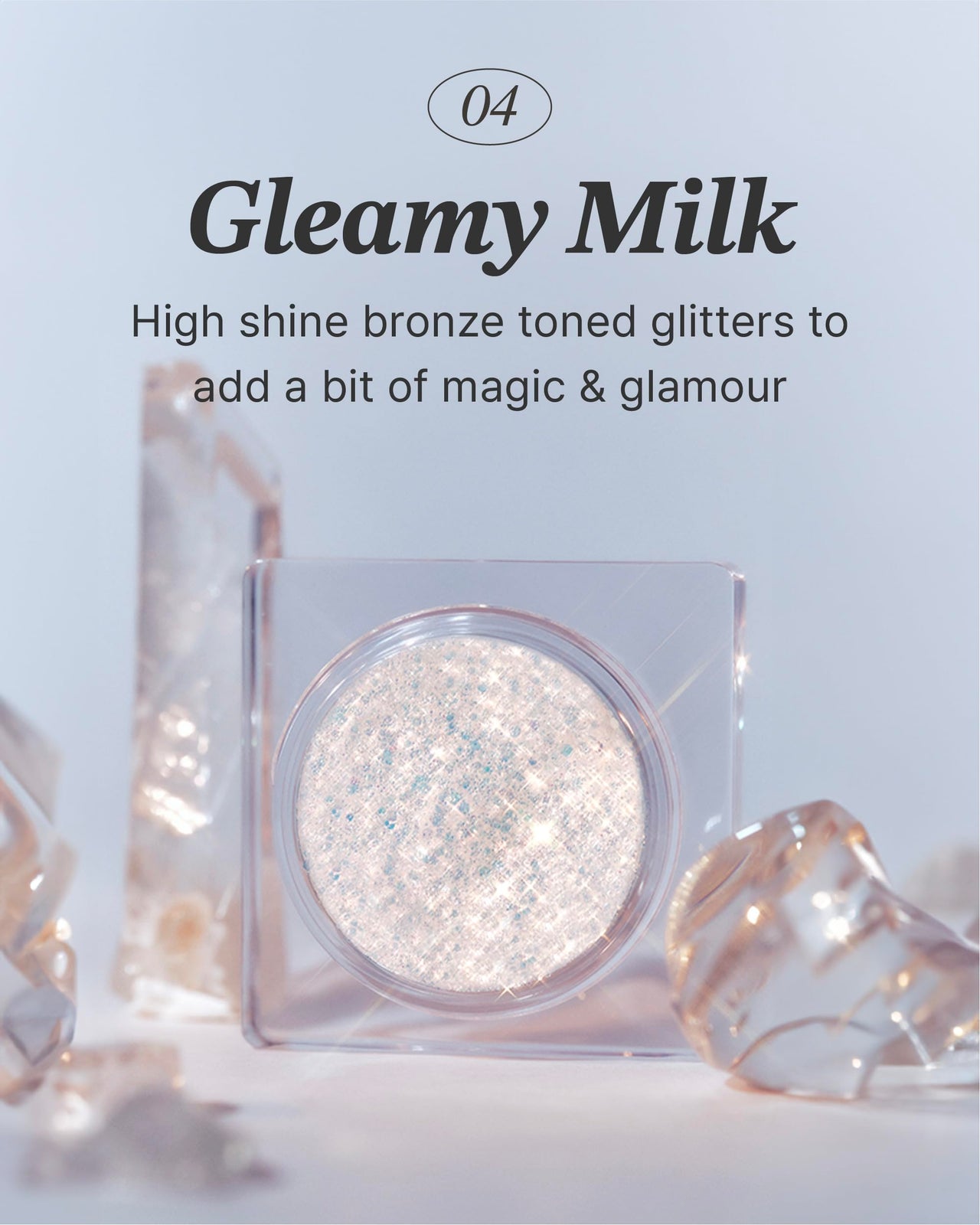 Glint Face & Body Glitter Gel (Gleamy Milk, 0.1oz) - Multi-Use Makeup for Eyes, Cheeks, Body, and Hair. Rich Pigment, Long-Lasting Sparkle/Glitter for Party, Festival, Concert