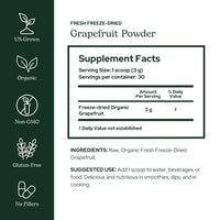Thumbnail for Eclectic Herb - Organic Grapefruit Powder Supplement | Vitamin, Mineral + Phytonutrient Support | Nutritional Drink Mix + Vitamin Powder | USDA Organic, Vegan, Non-GMO, Gluten Free (3.2 oz | 90 g)