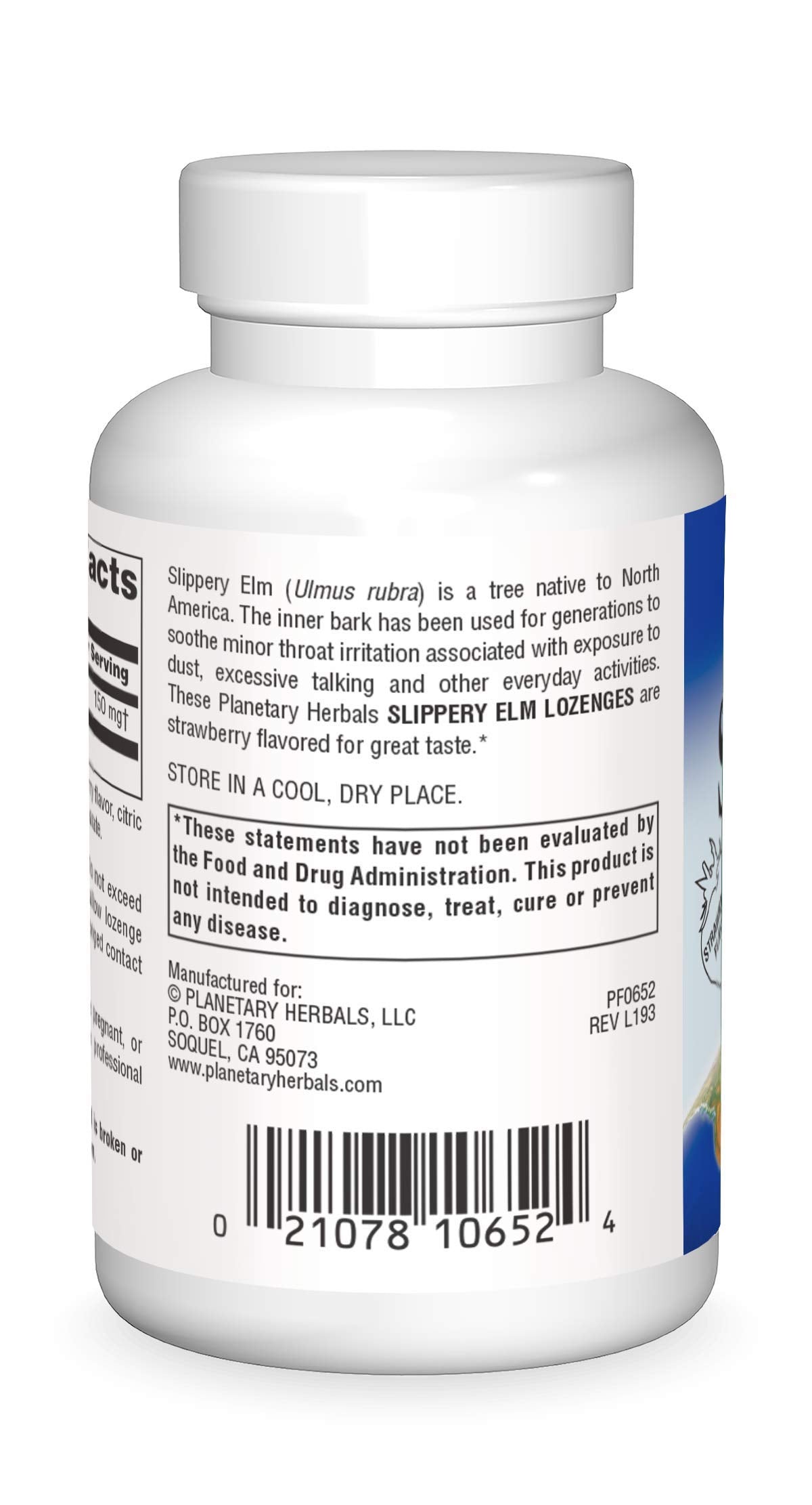 Planetary Herbals Slippery Elm Strawberry Lozenges, Herbal Throat Support, 100 Lozenge