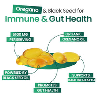 Thumbnail for Resilia Softgels with Black Seed Oil 6000mg – Organic Oregano Oil Capsules for Immune & Digestive Support – Non-GMO, Gluten-Free Softgels – Natural Herbal Wellness Supplement (300 Count)