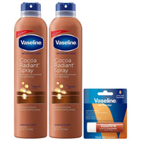 Thumbnail for Vaseline Cocoa Radiant Spray 2-Pack for Dry Skin + Vaseline Lip Therapy Cocoa Butter Lip Balm (3 Piece Set)