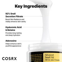 Thumbnail for COSRX Snail Mucin 92% Face Moisturizer, 3.52 Oz, Lightweight Moisturing Cream for Soft, Glowy Skin, Korean Skin Care, Korean Moisturizer Face Cream