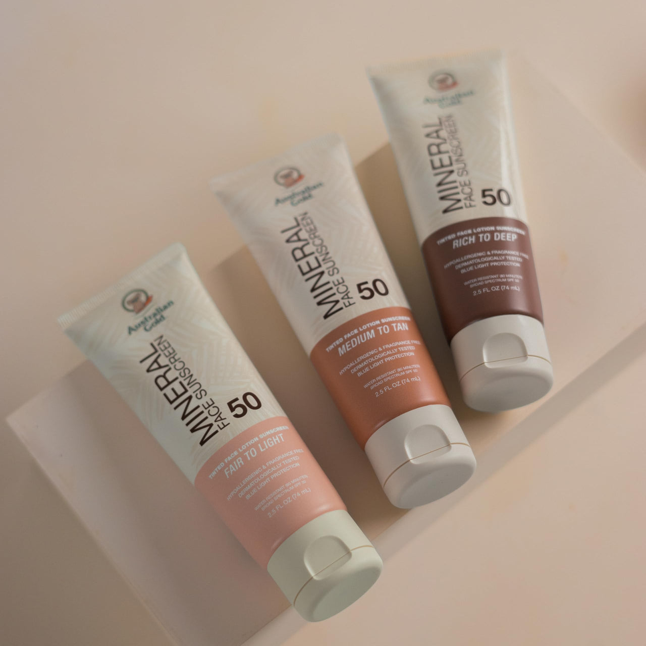 Australian Gold SPF 50 Tinted Mineral Face Sunscreen, Fair to Light, 2.5 fl oz, Broad Spectrum, Non-Greasy BB Cream with Blue Light & Sun Protection, 4% Zinc Oxide & Titanium Dioxide, Hypoallergenic