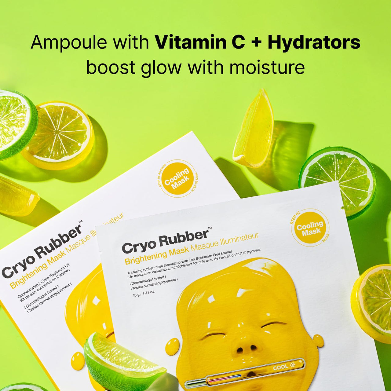 Dr.Jart+ Cryo Rubber Brightening Korean Face Mask with Niacinamide| Korean Skin Care | Travel Size, 1 Pack