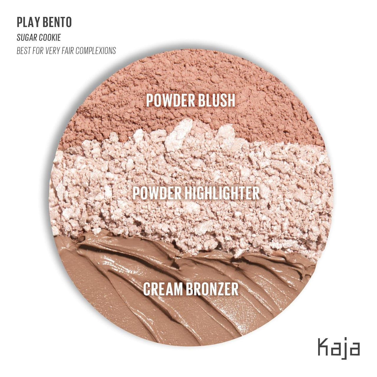 Kaja 3-in-1 Blendable Sculpting Trio - Play Bento | with Mango Seed Butter, Cream Bronzer, Powder Blush, and Highlighter, 00 Sugar Cookie