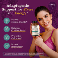 Thumbnail for Organic Mood Pills - 60 Capsules Organic Ashwagandha Supplements for Women and Men, Ashwagandha Root Capsules with Cordyceps, Holy Basil & Rhodiola, Reduce Stress, Boosts Mood and Cognitive Function