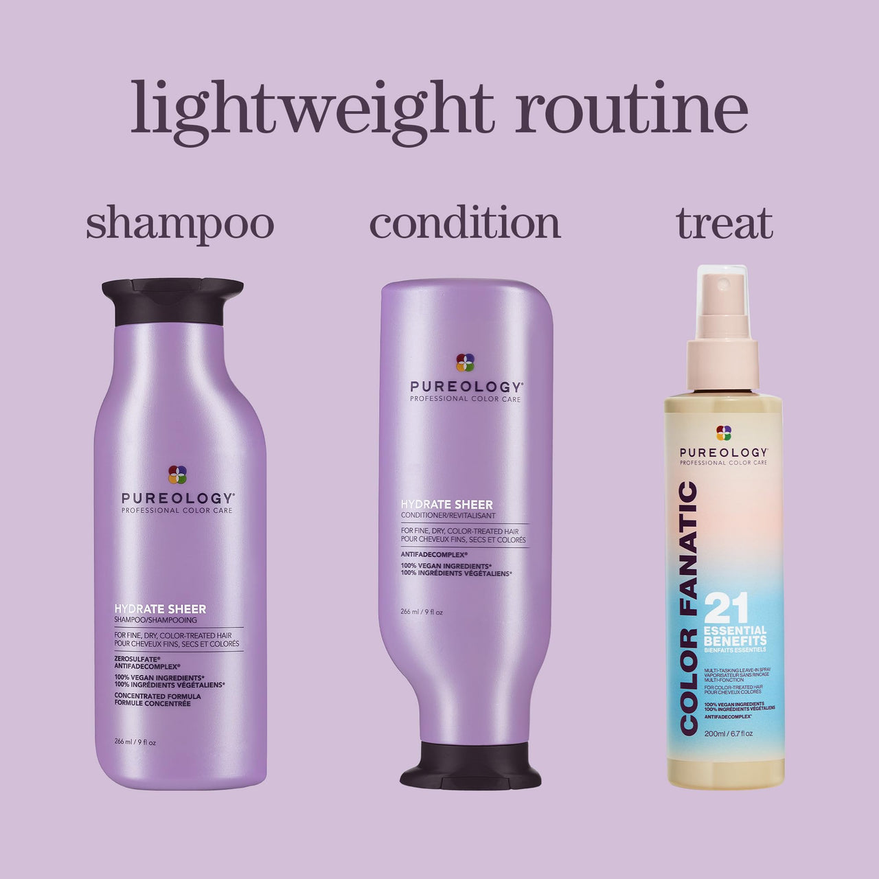 Pureology Hydrate Sheer Shampoo - Lightweight, Moisturizing Shampoo For Fine, Dry, Color Treated Hair, Sulfate-Free & Vegan, 33.8 Fl Oz