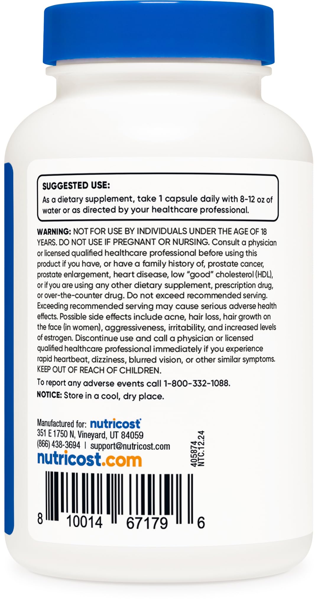 Nutricost DHEA 25mg, 240 Capsules - Gluten Free, Soy Free, Non-GMO, Supplement