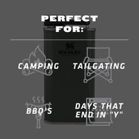 Thumbnail for Stanley Classic Easy Fill Wide Mouth Flask 8 oz | Leakproof Hip Flask | Hinge Connected Never Lose Cap | Insulated Stainless Steel Liquor Container | BPA-Free | Hammertone Green