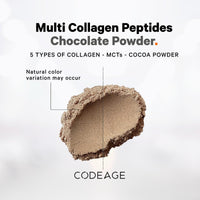 Thumbnail for Codeage Multi Collagen Chocolate Protein Powder - Hydrolyzed Bovine Collagen Peptides, 5 Collagen Types & MCT Oil - Collagen Creamer, Chocolate Collagen Peptides - Protein Shakes - Non-GMO - 18.17 oz