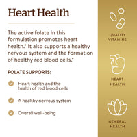 Thumbnail for Solgar Folate 1,333 mcg DFE, 100 Tablets - 800 mcg Bio-Active Metafolin - Heart Health - Non-GMO, Vegan, Gluten Free, Dairy Free, Kosher - 100 Servings