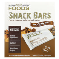 Thumbnail for California Gold Nutrition Foods, Mocha Nut Chewy Granola Bars, 12 Bars, 1.4 oz (40 g) Each