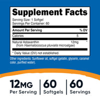 Thumbnail for Nutricost Astaxanthin 12mg, 60 Softgels - Non-GMO and Gluten Free (2 Month Supply)