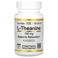 Thumbnail for California Gold Nutrition L-Theanine, Featuring AlphaWave, 100 mg, 30 Veggie Capsules