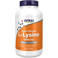 Thumbnail for NOW Foods Supplements, L-Lysine (L-Lysine Hydrochloride) 1,000 mg, Double Strength, Amino Acid, 250 Tablets