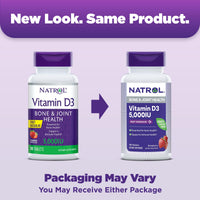 Thumbnail for Natrol Fast Dissolve Vitamin D3 5,000 IU, Dietary Supplement for Bone and Joint Health, Bone Support Supplement, 90 Tablets, 90 Day Supply
