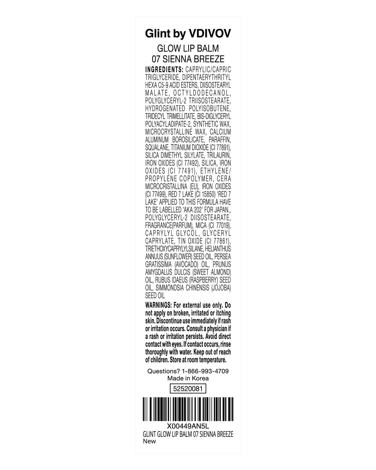 Glint Glow Lip Balm (Sienna Breeze, 0.1oz) - Moisturizing Stain Lipstick with Shine for Natural Lips, Tinted Treatment. Luxurious Korean Skin Care Makeup. Chapped, Dry, Cracked
