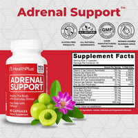 Thumbnail for Health Plus Adrenal Cleanse Ashwagandha Capsules for Adrenal Function and Antioxidant Support and Stress Relief, 90 Capsules