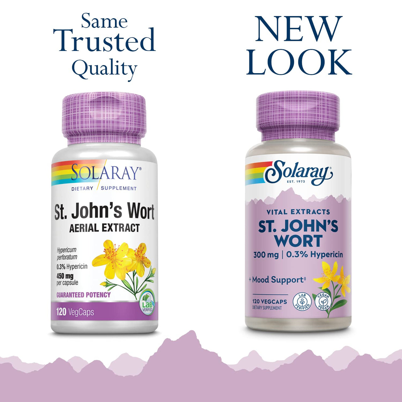 SOLARAY St Johns Wort Aerial Extract 300 mg, 0.3% Hypericin, Mood & Brain Health Support, Vegan & Lab Verified for Quality, 120 Servings, 120 VegCaps