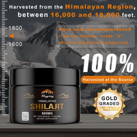 Thumbnail for Shilajit Pure Himalayan Organic Resin - 800mg Gold Grade Shilajit Resin with Fulvic Acid & 85+ Trace Minerals Complex for Energy, Strength & Immunity, Shilajit for Men & Women, 800mg