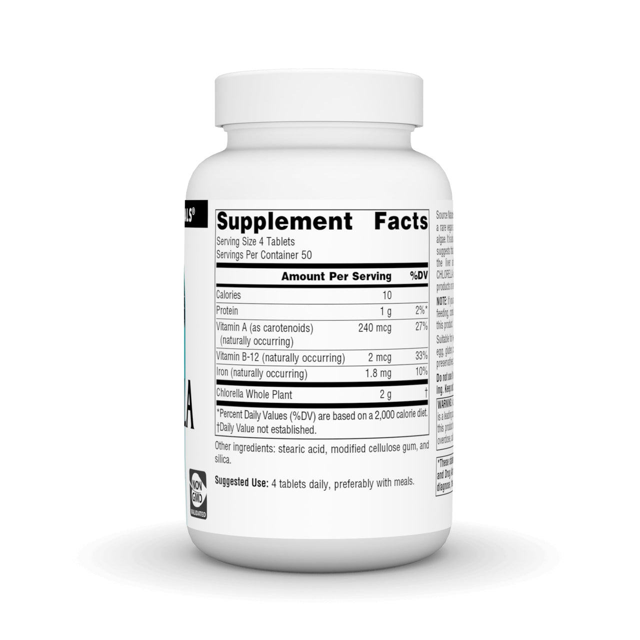 Source Naturals Chlorella 500 mg Green Superfood, Plant-Based B12-200 Tablets