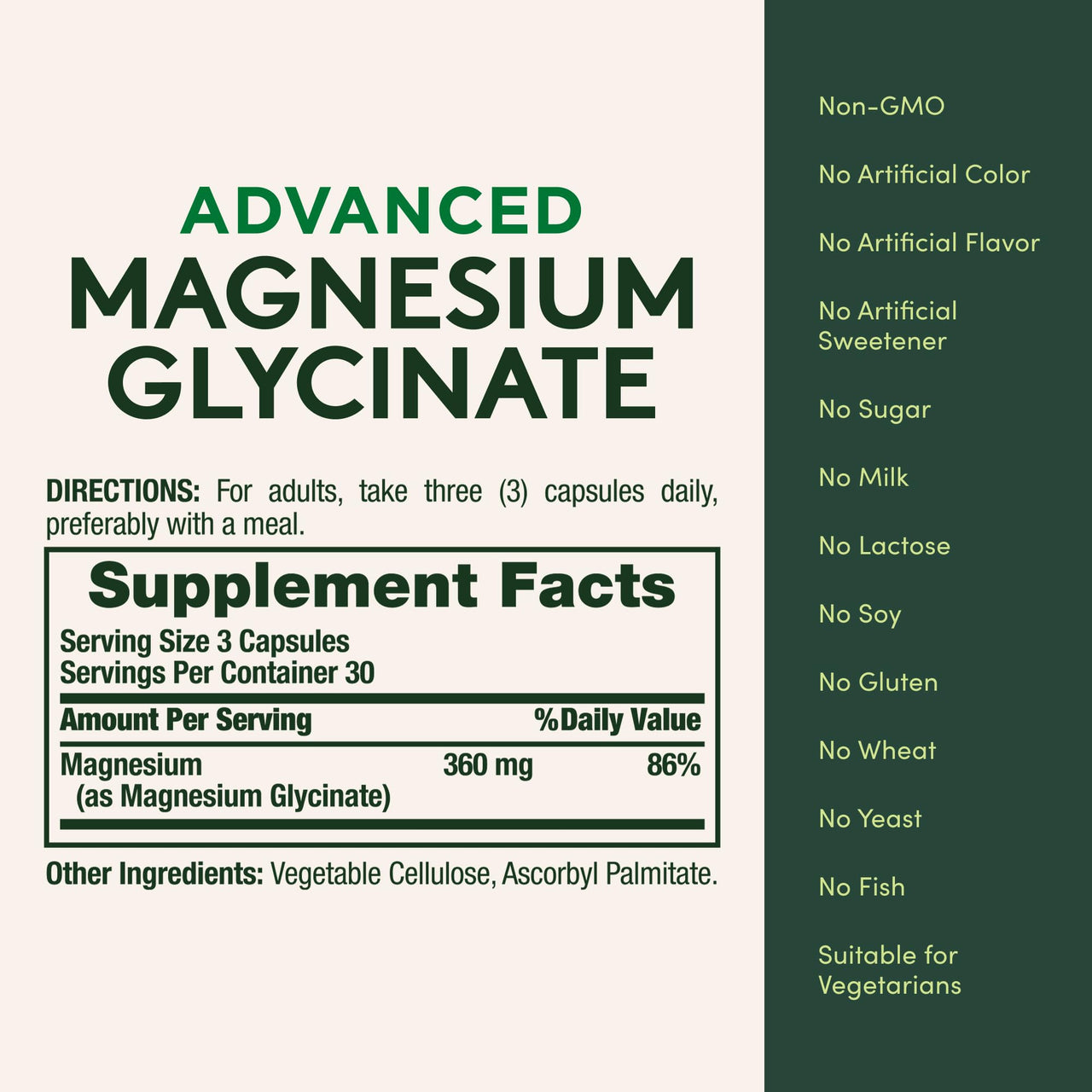 Nature's Bounty Calm Magnesium Glycinate Supplement - High Absorption Magnesium for Relaxed Mood, Heart & Bone Health, 90 Capsules