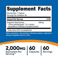 Thumbnail for Nutricost Grapefruit Seed Extract 2,000mg Equivalent from 500mg of 4:1 Extract Per Serving, 60 Capsules for 60 Servings Per Bottle - Gluten Free and GMO Free