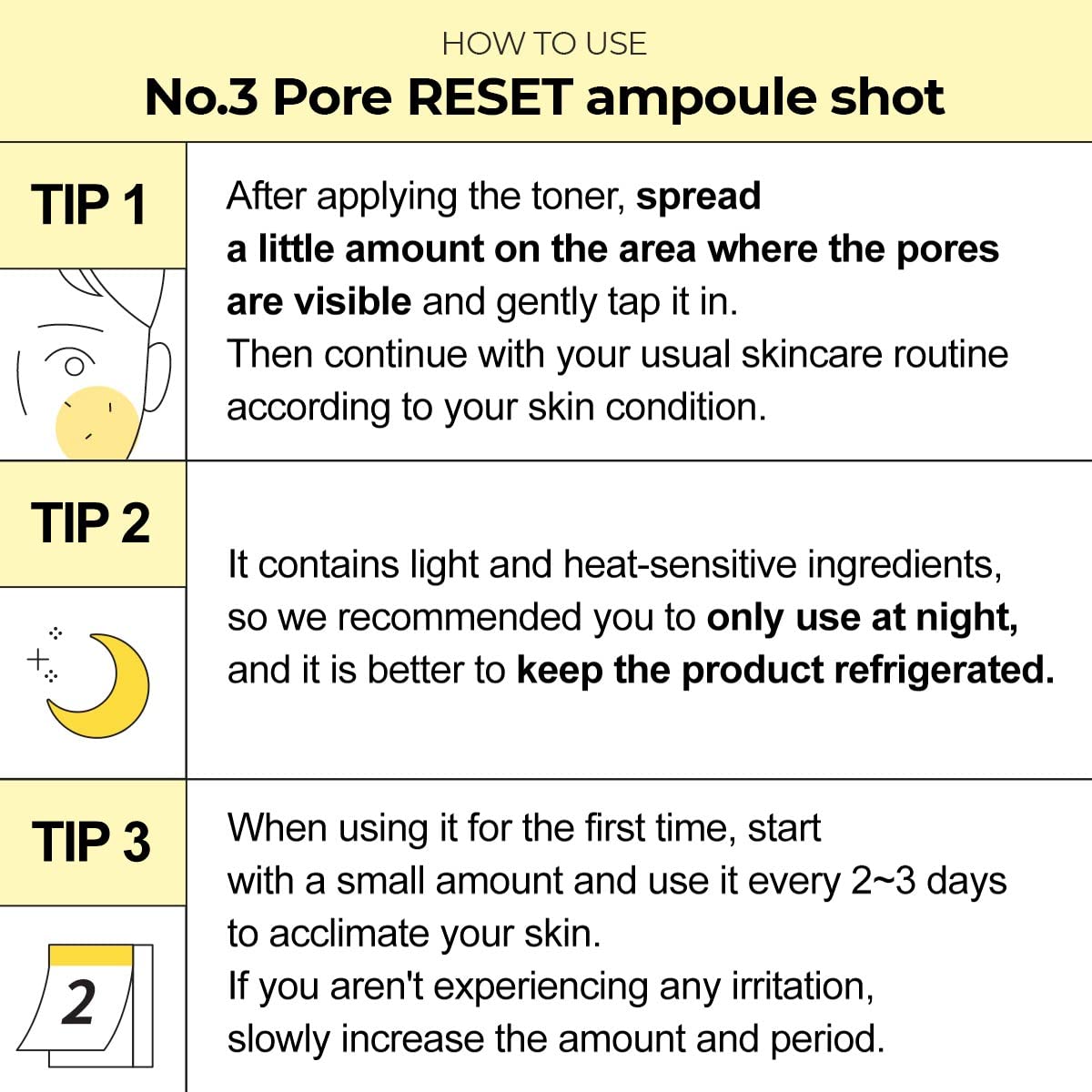 numbuzin No.3 Pore Reset Ampoule Shot | Retinol, Silybin, Niacinamide, Adenosine, Saggy Pores, Excess Sebum | Korean Skin Care for Face, 0.25 fl oz