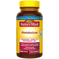 Thumbnail for Nature Made Metabolyze Capsules, Chromium Picolinate, Green Tea Extract and B12, Healthy Weight Management & Fat Metabolism Support, 60 Capsules, 30 Day Supply