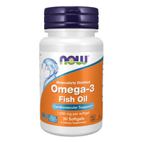 Thumbnail for NOW Foods Supplements, Omega-3 180 EPA / 120 DHA, Molecularly Distilled, Cardiovascular Support*, 30 Softgels