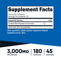 Thumbnail for Nutricost Creatine Monohydrate 3,000mg, 180 Capsules (750mg Per Capsule) - Gluten Free, Non-GMO