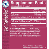 Thumbnail for The Vitamin Shoppe Calcium D-Glucarate 250mg - Estrogen Metabolism & Detox | Women's Hormone Support | 60 Tablets | Cellular Health