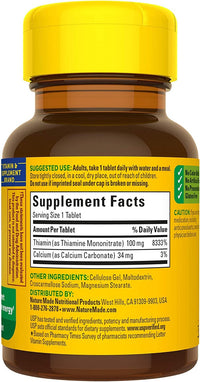 Thumbnail for Nature Made B1 100 Mg 100 Count (5 Pack)