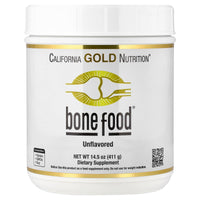 Thumbnail for Bone Food by California Gold Nutrition, Unflavored Powder, Supports Bone Health, with Calcium, Vitamin D, Hyaluronic Acid, Collagen Peptides, 14.50 oz (411 g)