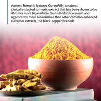 Thumbnail for BioTrust Ageless Turmeric Supplement - CurcuWIN Turmeric Curcumin with Ginger Extract - 46x More Bioavailable, High Absorption, Long Lasting - Antioxidant Support (60 Capsules)