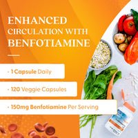 Thumbnail for Doctor's BEST Benfotiamine 150mg Supplement - Bioavailable Vitamin B1 for Men & Women, Benfotiamine B1 Capsules, Supports Nerve & Metabolic Health, Antioxidant Support, Non GMO - 120 Veggie Caps