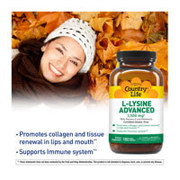 Thumbnail for Country Life L-Lysine 1500mg Capsules with Vitamin D & Elderberry – Advanced Immune Support and Collagen Renewal – Certified Gluten-Free & Vegan – 180 Capsules