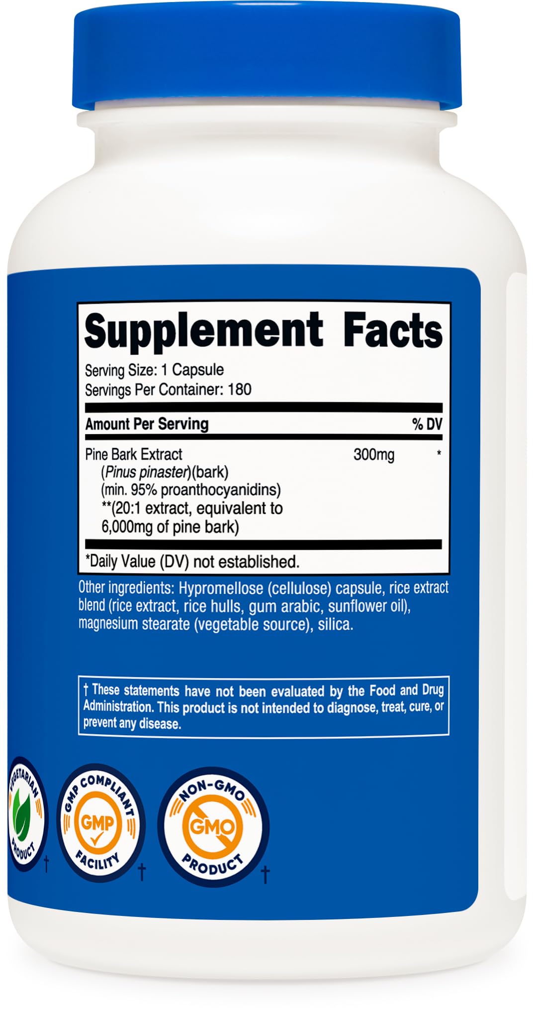 Nutricost Pine Bark Extract, 180 Capsules for 180 Servings Per Bottle
