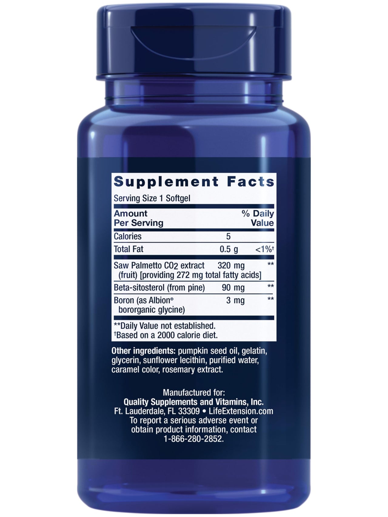 Life Extension PalmettoGuard Saw Palmetto & Beta-Sitosterol – Supports Healthy Prostate Function & Hormone Metabolism Health – Supplements for Men - Gluten-Free, Non-GMO – 30 softgels